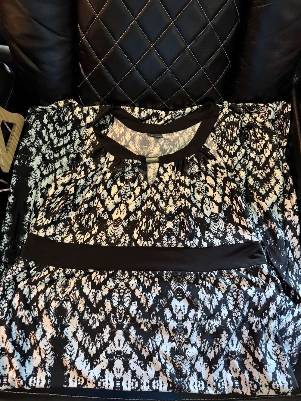 Covington Black and White Printed Maxi Dress Sleeveless